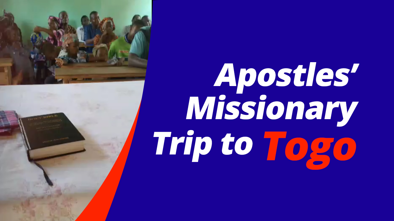 Image of the branch of the church of christ in togo with the title of the Apostles Missionary trip to Togo